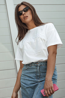 Damen Basic T-shirt PRINCY Farbe Weiß DSTREET RY2647