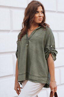 Damen Baumwollhemd DIMA Farbe Grün DSTREET DY0360