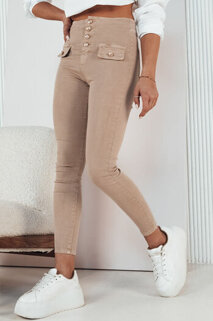 Damen Jeans mit hoher Taille SKULL Farbe Hellbeige DSTREET UY1723