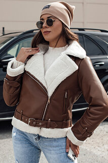 Damen Leder Winterjacke BELLCIAO braun und beige Dstreet TY4684