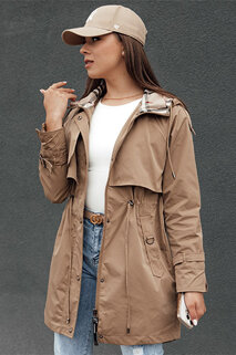 Damen Parka Jacke FASHLOVE dunkelbeige Dstreet TY4391