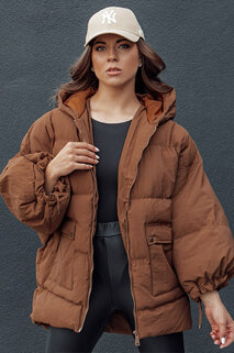 Damen Steppjacke mit Kapuze PARIMA camel Dstreet TY4510