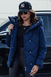 Damen Steppwinterjacke COZYLUX mit Kapuze navy blau Dstreet TY4557