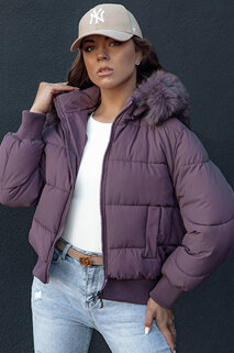 Damen Steppwinterjacke mit Fell COLDPACK lila Dstreet TY4431