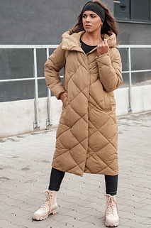 Damen Steppwinterjacke mit Kapuze FEMACOAT beige Dstreet TY4592