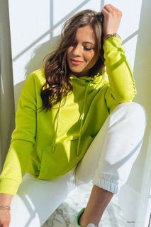 Damen Sweatshirt mit Kapuze BIGI Farbe Limegrün DSTREET BY1179