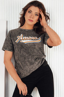 Damen T-shirt mit Aufdruck AMOURETTE Farbe Grau DSTREET RY2394