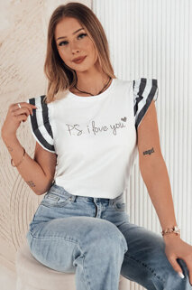 Damen T-shirt mit Aufdruck AMOURI Farbe Weiß DSTREET RY2414