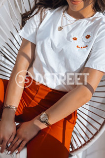 Damen T-shirt mit Aufdruck BE KIND Farbe Ecru DSTREET RY2163