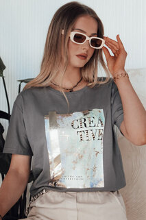 Damen T-shirt mit Aufdruck CREATIVE Farbe Graphite DSTREET RY2610