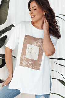 Damen T-shirt mit Aufdruck FAGOS  Farbe Weiß DSTREET RY2592