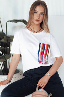 Damen T-shirt mit Aufdruck FROND Farbe Weiß DSTREET RY2601