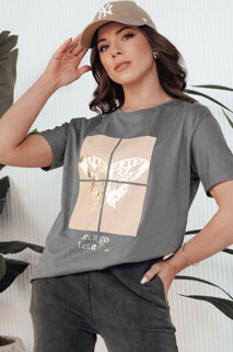 Damen T-shirt mit Aufdruck GLOWY Farbe Graphite DSTREET RY2598