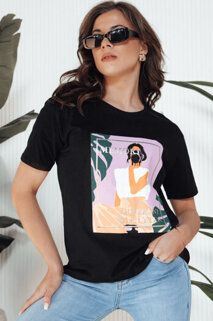 Damen T-shirt mit Aufdruck MEMORY Farbe Schwarz DSTREET RY2628
