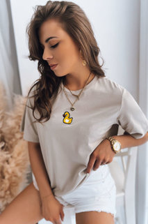 Damen T-shirt mit Aufdruck MIA ROSE Farbe Hellgrau DSTREET RY2256