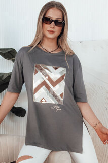 Damen T-shirt mit Aufdruck PIMAT Farbe Braun DSTREET RY2581