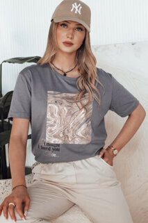 Damen T-shirt mit Aufdruck PISTAN Farbe Grau DSTREET RY2602
