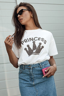 Damen T-shirt mit Aufdruck PRINCY  Farbe Weiß DSTREET RY2650