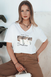 Damen T-shirt mit Aufdruck SUNSHINE  Farbe Weiß DSTREET RY2625