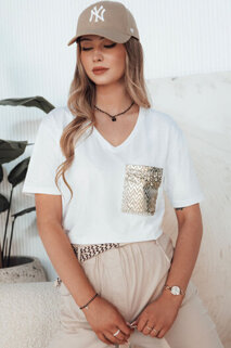 Damen T-shirt mit Aufdruck TASTI Farbe Weiß DSTREET RY2600