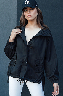 Damen Übergangsjacke mit Kapuze BELART schwarz Dstreet TY4459