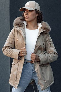 Damen Winter Parka Jacke mit Fell ERISS beige Dstreet TY4532