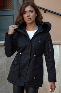 Damen Winter Parka Jacke mit Fell ERISS schwarz Dstreet TY4551