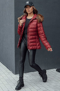 Damen Winter Steppjacke mit Kapuze ESTELLA burgundy Dstreet TY4530