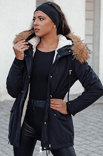 Damen Winterjacke CHICOK isoliert mit Fell schwarz Dstreet TY4611