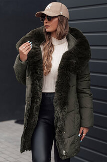 Damen Winterjacke MORISIO lang gesteppt mit Kapuze grün Dstreet TY4671