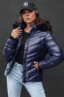 Damen Winterjacke mit Kapuze CRUNKIES navy blau Dstreet TY4491