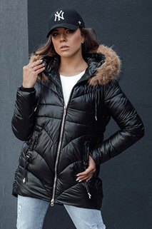 Damen Winterjacke mit Kapuze WINTERCHIC schwarz Dstreet TY4455