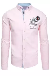 Herren Langarm Hemd Farbe Rosa DSTREET DX2299