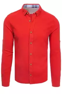 Herren Langarm Hemd Farbe Rot DSTREET DX2266