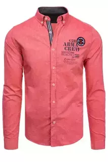 Herren Langarm Hemd Farbe Rot DSTREET DX2297