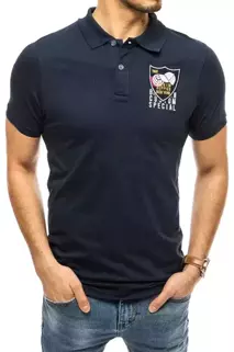 Herren Poloshirt mit Stickerei Dunkelblau Dstreet PX0391