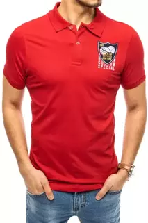 Herren Poloshirt mit Stickerei Rot Dstreet PX0390