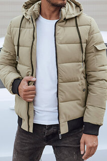 Herren Steppwinterjacke mit Kapuze beige Dstreet TX4838