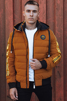 Herren Steppwinterjacke mit Kapuze camel Dstreet TX4864