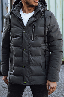 Herren Steppwinterjacke mit Kapuze dunkelgrau Dstreet TX4940