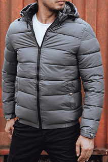 Herren Steppwinterjacke mit Kapuze grau Dstreet TX4844