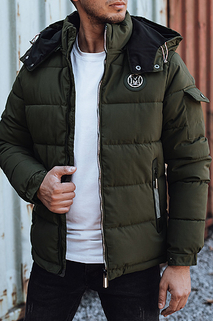 Herren Steppwinterjacke mit Kapuze grün Dstreet TX4949