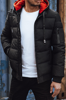 Herren Steppwinterjacke mit Kapuze schwarz Dstreet TX4828