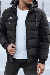 Herren Steppwinterjacke mit Kapuze schwarz Dstreet TX4831