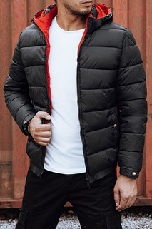 Herren Steppwinterjacke mit Kapuze schwarz Dstreet TX4845