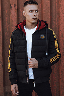 Herren Steppwinterjacke mit Kapuze schwarz Dstreet TX4863