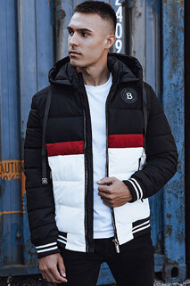 Herren Steppwinterjacke mit Kapuze schwarz Dstreet TX4869