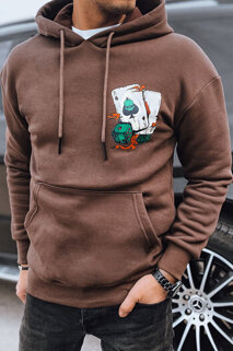 Herren Sweatshirt mit Aufdruck Farbe Braun DSTREET BX5668