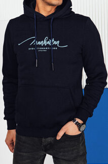 Herren Sweatshirt mit Aufdruck Farbe Dunkelblau DSTREET BX5704