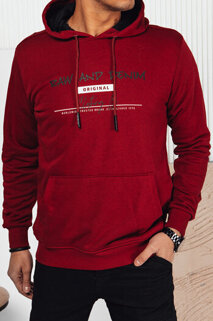 Herren Sweatshirt mit Aufdruck Farbe Weinrot DSTREET BX5707
